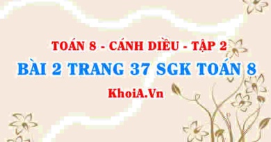 Bài 2 trang 37 Toán 8 Cánh Diều Tập 2